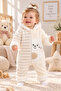 Baby Plush Hooded Rabbit Patterned Zippered Welsoft Winter Jumpsuit