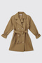 Girl's Collared Beige Trench Coat