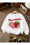 3 Yarn Combed Cotton Strawberry Printed Unisex Children's Crewneck Sweat Qa4