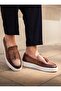 Seren Model Genuine Leather Handmade Brown Loafer Shoes - 2