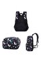 3-Piece Unicorn Printed Backpack Set Black/White/Blue - 2