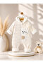Baby Plush Hooded Rabbit Patterned Zippered Welsoft Winter Jumpsuit - 3