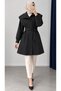 Belted Zippered Seasonal Trench Coat - Black / M0116
