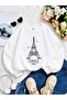 3 Yarn Combed Cotton Paris Printed Unisex Children's Circular Neck Sweatshirt Qs2