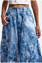 Women's Blue Baggy Fit Special Fabric Design Trousers - 7