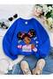 3 Yarn Combed Cotton Girls Printed Unisex Children's Crewneck Sweat Qa6