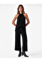 Tie-Detail Stand-Up Halter Neck Sleeveless Jumpsuit