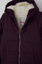 Girl's Coat with Plush Inside and Zipper with Hood, 6-9 Years Old, Plum - 3