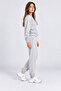 Women's Gray Basic Crew Neck Sweatshirt Jogger Tracksuit Set – Casual Comfortable 2-Piece Set - 6