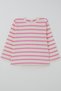 Baby Girl Long Sleeve T-Shirt with Patches and Stripes, 9 Months - 3 Years, Cream