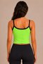 Women's Thin Straps Contrast Ribbed U-Neck Ribbed Crop Tank Top - 4