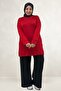 58173 Plus Size Modal Tunic with Fringe Detail - Red