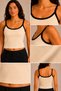 Women's Thin Straps Contrast Ribbed U-Neck Ribbed Crop Tank Top - 6