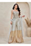 Beige Mirror Work Embellished Top & Palazzo Set – Women's Indian Ethnic Wear