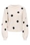 Onlrıca Ls Detaıl O-Neck White Black Women's Sweater 15375856