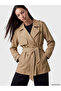 Jacket Collar Belted Women's Trench Coat