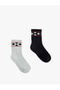 Patterned 2-Piece Cotton Sock Set - 2