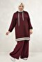 68098 Plus Size Modal Tunic with Stripe Detail - Burgundy - 4