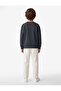Long Sleeve Crew Neck Printed Raised Cotton Sweatshirt - 3
