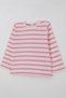 Baby Girl Long Sleeve T-Shirt with Patches and Stripes, 9 Months - 3 Years, Cream - 3
