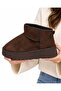 Women's Dark Brown Color Extra Soft Round Toe Women's Mini Ankle Boots with Fur Inside