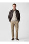 Ozmarka New Season Brown Regular Fit Stand Collar Men's Leather Look Coat