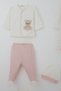Baby Girl Hospital Release Set of 8 Baby Teddy Bears Embroidered 0-3 Months, Ecru - 3