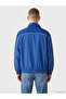 Vizyon New Season Blue Relax Fit Stand Collar Men's Coat - 7