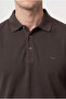 Ds Damat Regular Fit Brown Pique Textured T-Shirt - 2