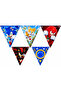 Sonic Birthday Party Set |   10-Pack Pennant, 6-Pack Figure Banner, 6-Pack Mask, 6-Pack Cake Toothpicks - 2
