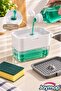 Detergent Container, Sponge Holder, Pump, Dishwashing Sponge Apparatus, Liquid Soap Dispenser - 4