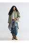 Xside Khaki Hooded Quilted Women's Puffer Jacket - 2