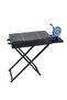 Portable Folding Charcoal BBQ Grill with Adjustable Air Vent, Black - 60 cm