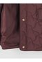 Ozmarka New Season Burgundy Shirt Collar Quilted Women's Puffer Coat - 8