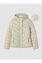 Özmarka New Season Beige Hooded Quilted Women's Puffer Coat - 5