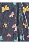 Patterned Plush Lined Hooded Girls' Coat - 4