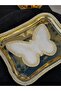 3 Pieces Special Design Stone Engraved Butterfly Model Coffee Presentation Cocktail Napkets - 3