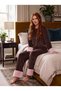New Season Women's Winter Plush Detailed Design Long Sleeve Velvet Pajama Set - 4