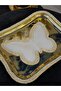 3 Pieces Special Design Stone Engraved Butterfly Model Coffee Presentation Cocktail Napkets