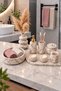 Marble Patterned Bathroom Wc Accessory Set Soap Dish Toothbrush Holder Presentation Tray Candlestick Candle Holder Vase