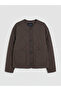 Ozmarka New Season Brown Diamond Patterned Oversize Women's Puffer Coat - 5