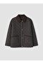 Velvet Shirt Collar Leopard Patterned Women's Puffer Coat - 6