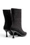 Black Stone Detailed High Heeled Women's Boots Z0011 - 4