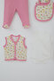 Baby Girl Hospital Release Set with 9 Blankets and Colorful Floral Pattern 0-3 Months, Ecru - 5