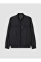 Özmarka New Season Black Standard Fit Stand Collar Men's Coat - 6