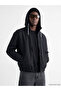 Özmarka New Season Black Comfortable Fit Hooded Men's Coat