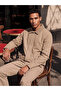 Özmarka New Season Beige Regular Fit Velvet Collar Men's Jacket