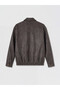 Ozmarka New Season Brown Regular Fit Shirt Collar Men's Leather Look Jacket - 7