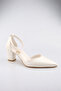 Women's Cream Pointed Toe 6 cm Thick Heeled Ankle Strap Wedding Dress Wedding Engagement Wedding Shoes - 4