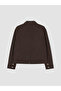 Brown Shirt Collar Women's Jean Jacket - 8